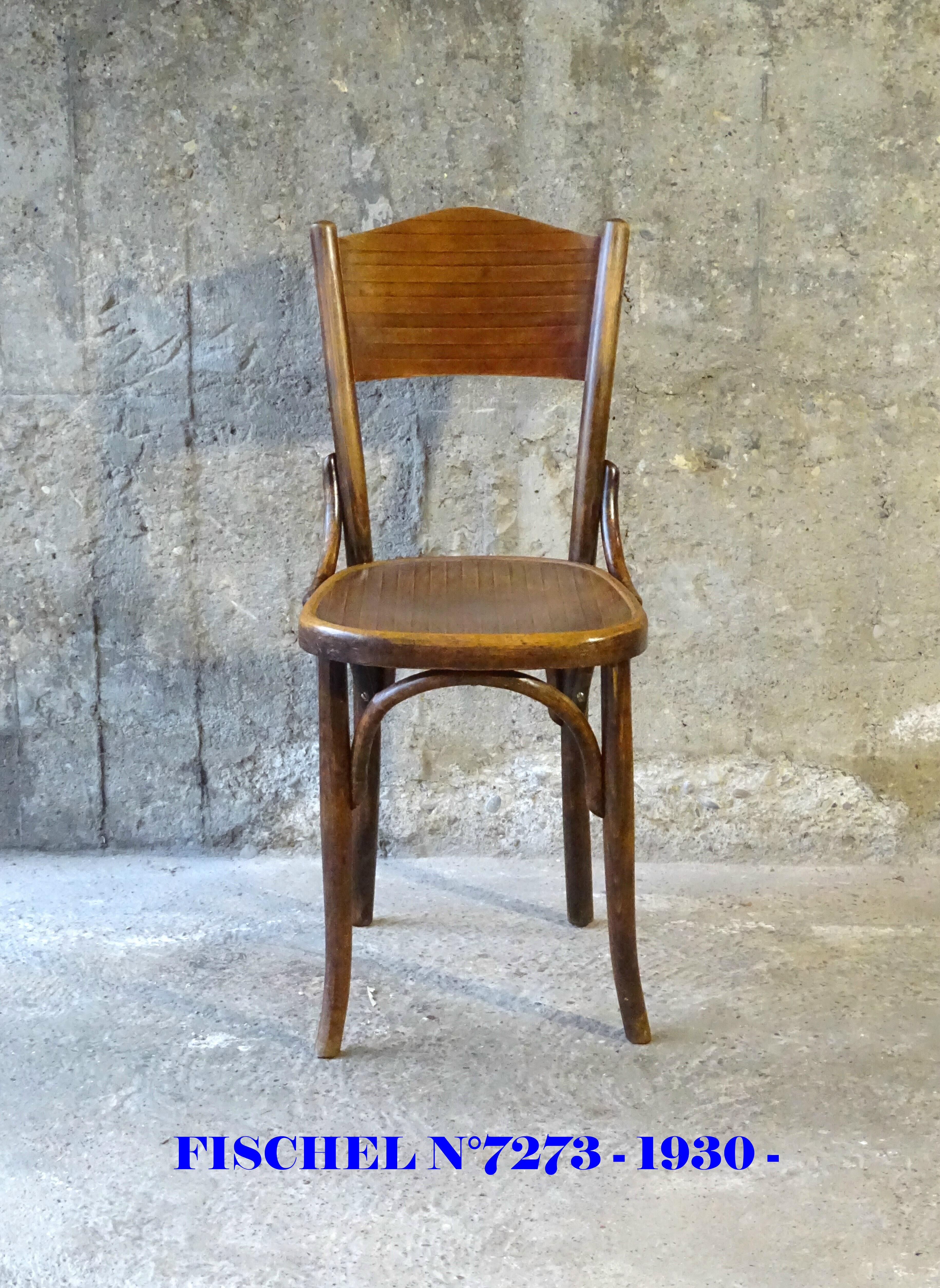 Fischel bistrot chair N°7273, wooden seat, circa 1930