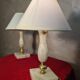 pair of onyx marble lamps, bedside, table, 1960s-70s, new electrical fittings 30x20