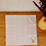Lot de 8 serviettes de table à fleurs vintage