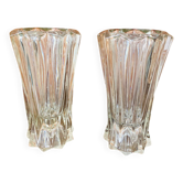 Set of 2 glass vases from the 1950s