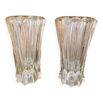 Set of 2 glass vases from the 1950s