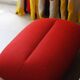 Pouf Ligne Roset, red tweed fabric, excellent condition.