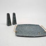 Vintage Salt and Pepper shaker in Paua shell, by Koha, New Zealand 1950's