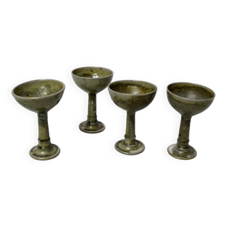 Series of 4 stoneware cups, 1970