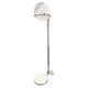 Italian Chrome Floor Lamp Glass Globe, Lenci Style, 1970s