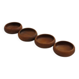 Set of 4 Midcentury Teak Wooden Serving Bowls 1960s