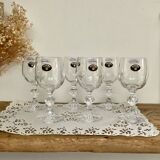 6 small Bohemian crystal glasses