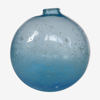 Murano vase in blue mouth-blown glass