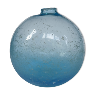 Murano vase in blue mouth-blown glass