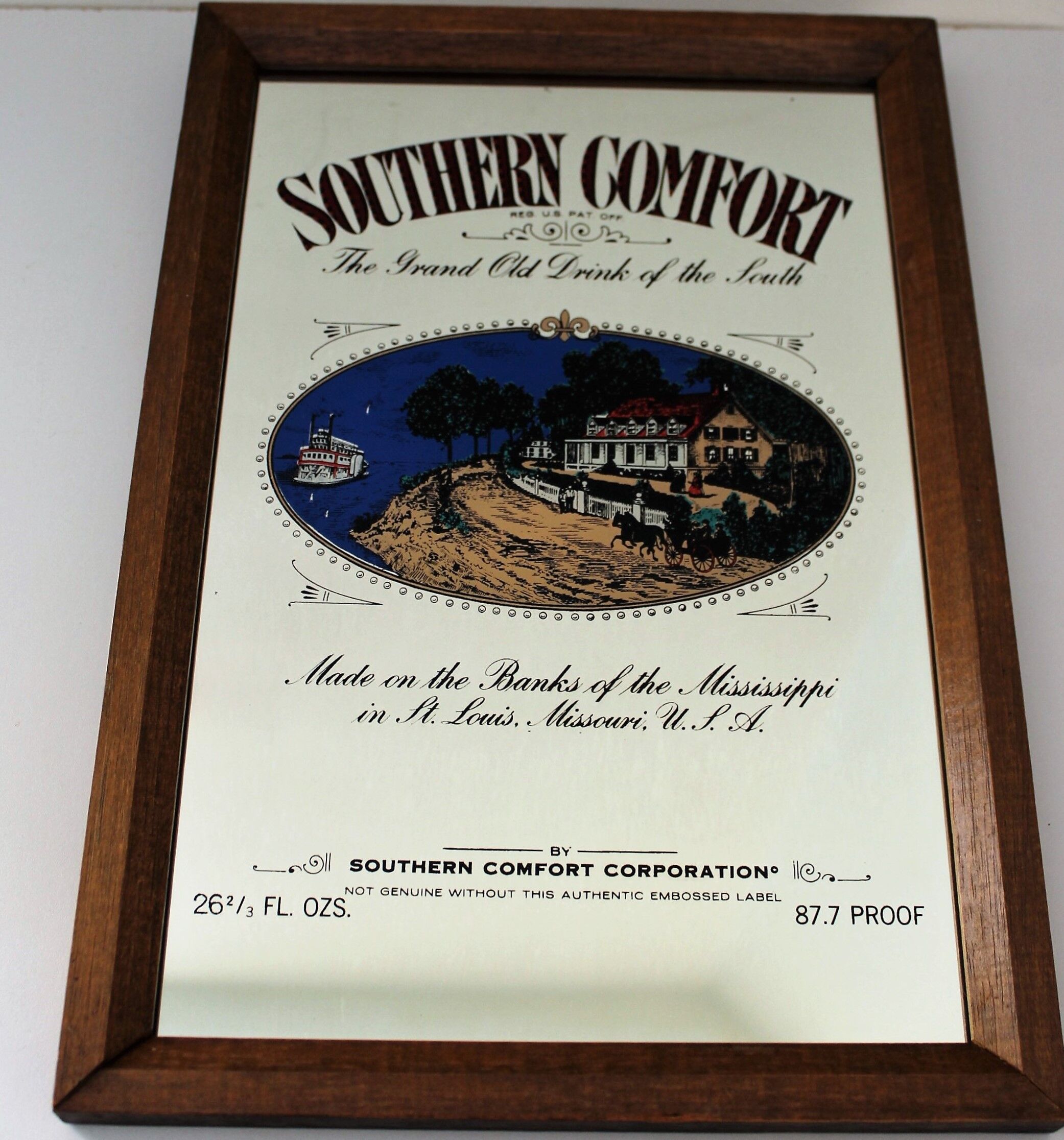 Southern Comfort advertising mirror 70s