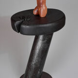 Solid wood sculptural side table, original contemporary design, logniture