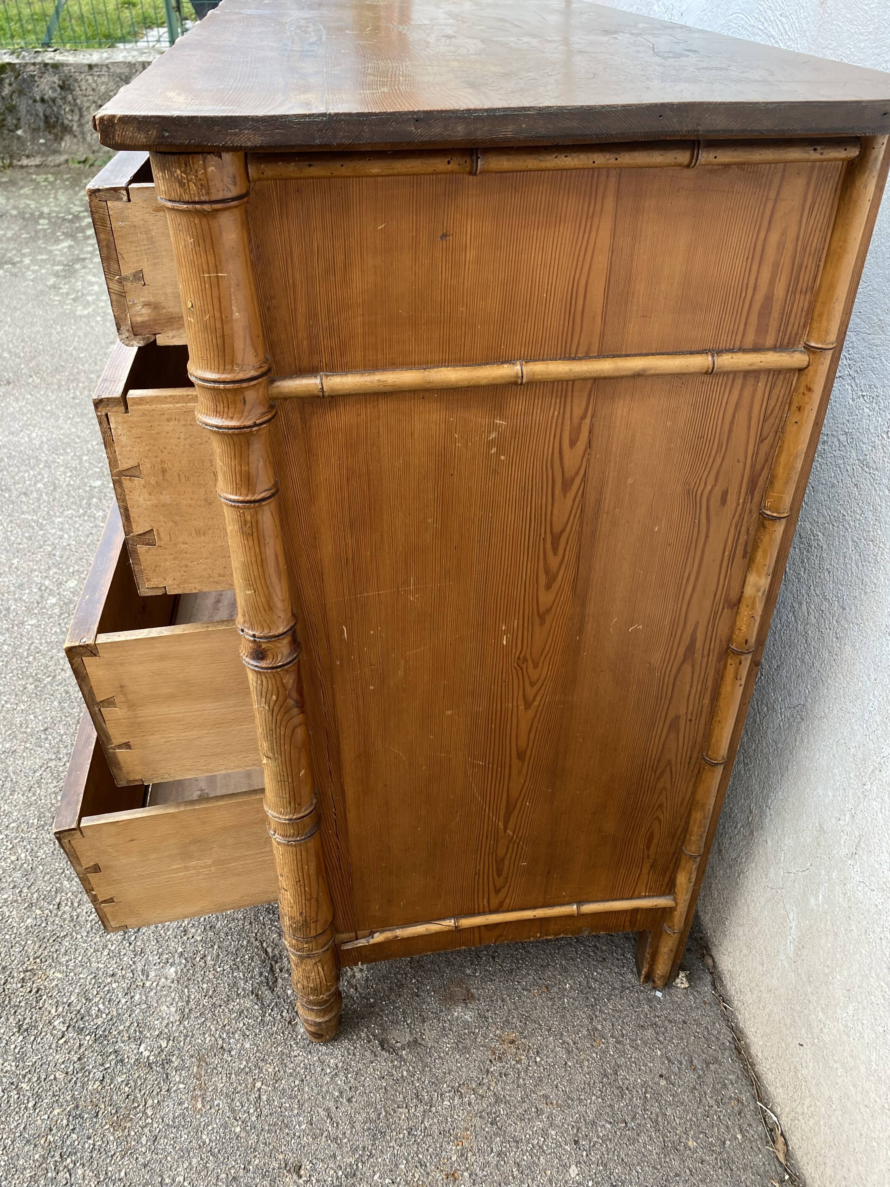Bamboo chest of drawers