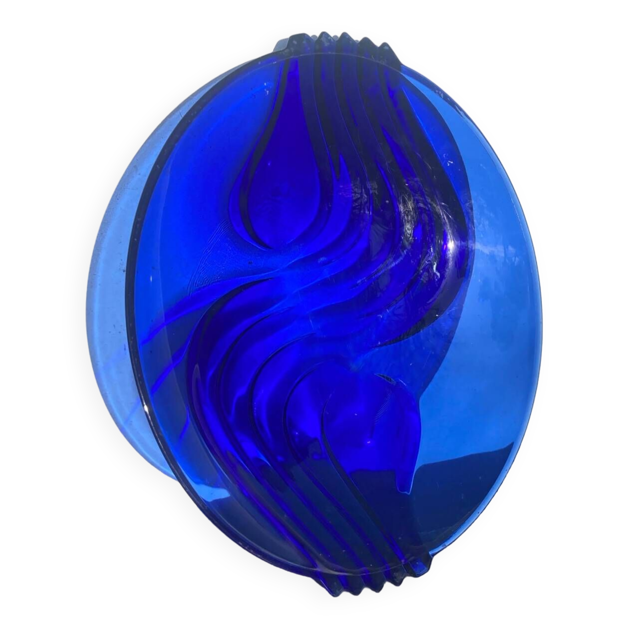 Designer blue glass dish