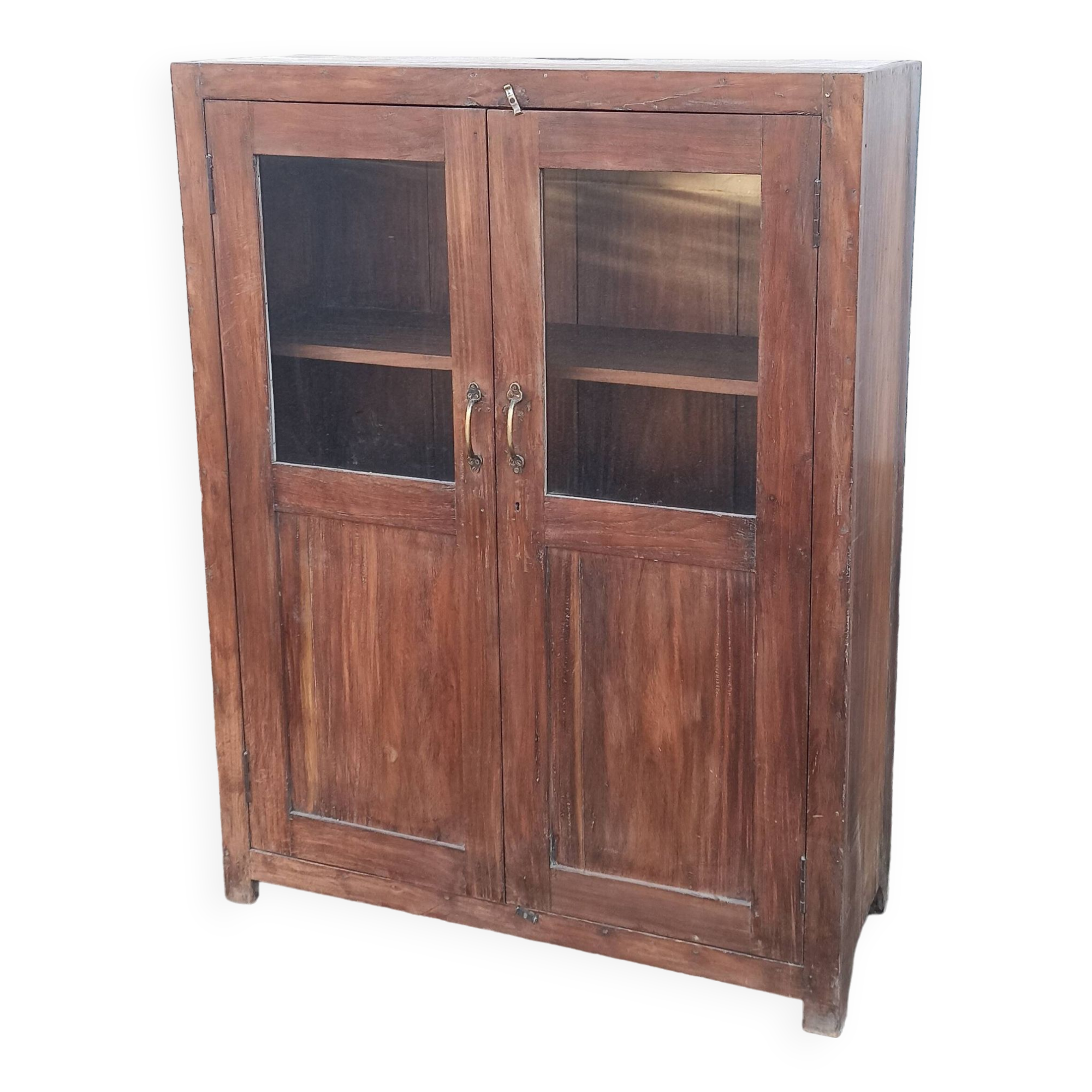 Old wooden glass cabinet