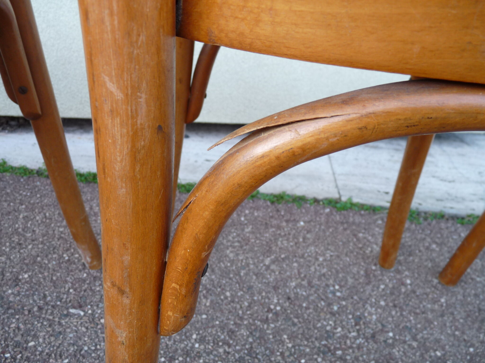 Lot de 6 chaises de bistrot bar en bois