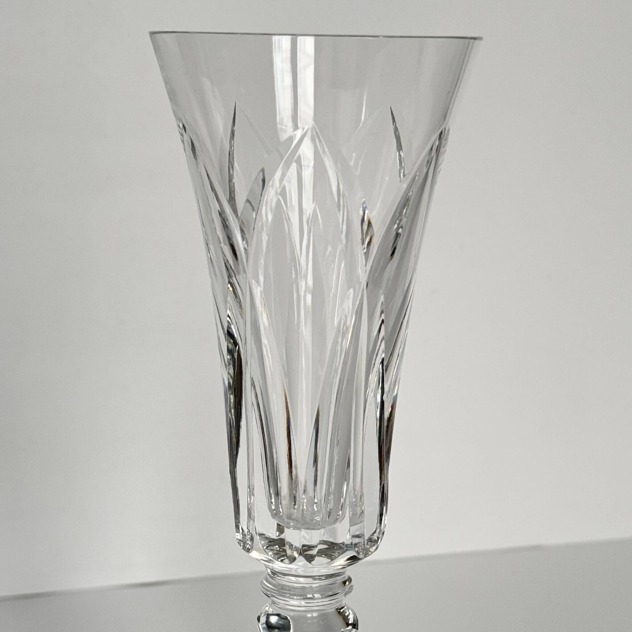6 Saint-Louis Crystal Champagne Flutes | Camargue Model | 20th Century