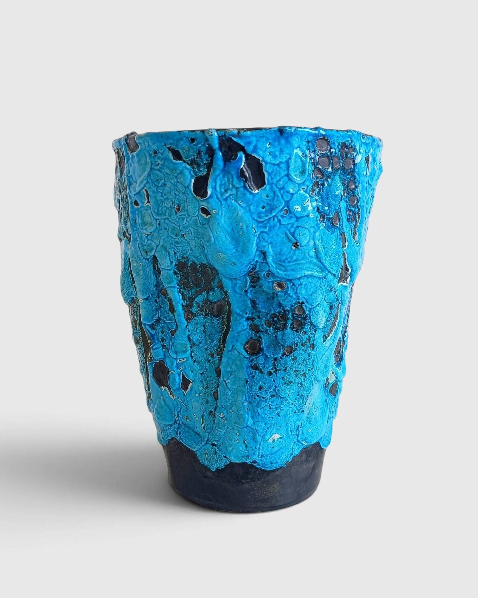 Charles Cart The Cyclops Blue Ceramic Vase, France, 1960s
