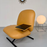 Fauteuil cuir design Jean Nouvel Pour Poltrona Frau fin 90 vintage