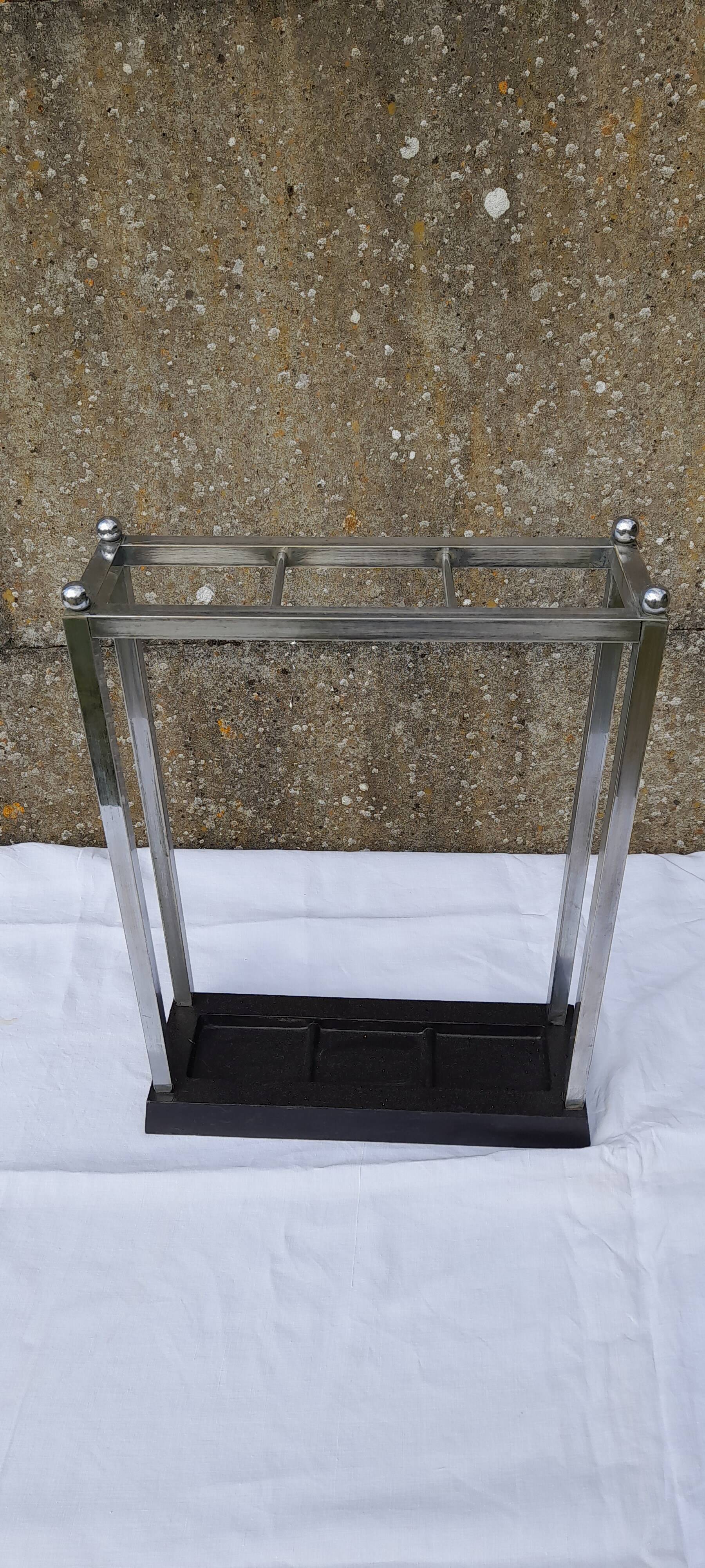 Stainless steel umbrella stand H 45 cm from the 50s