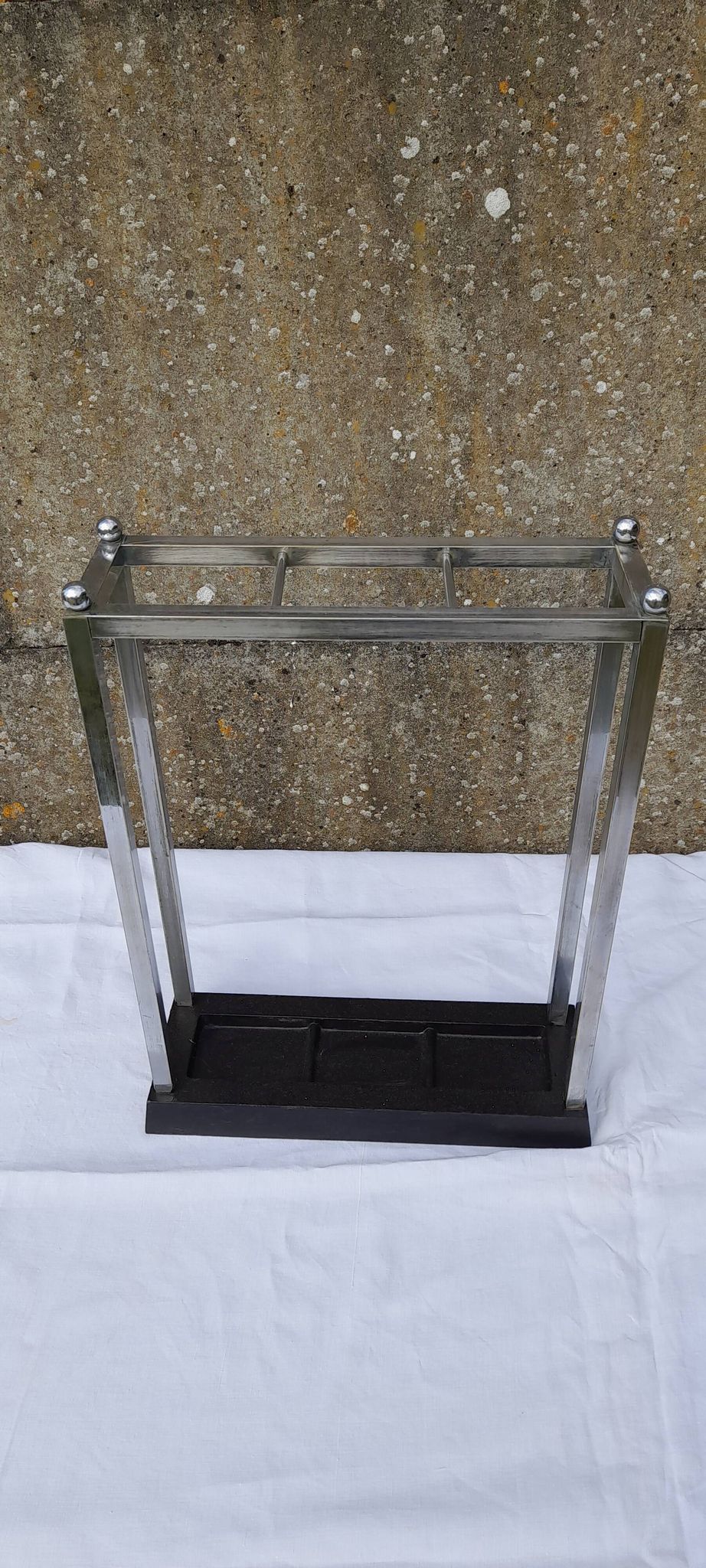 Stainless steel umbrella stand H 45 cm from the 50s