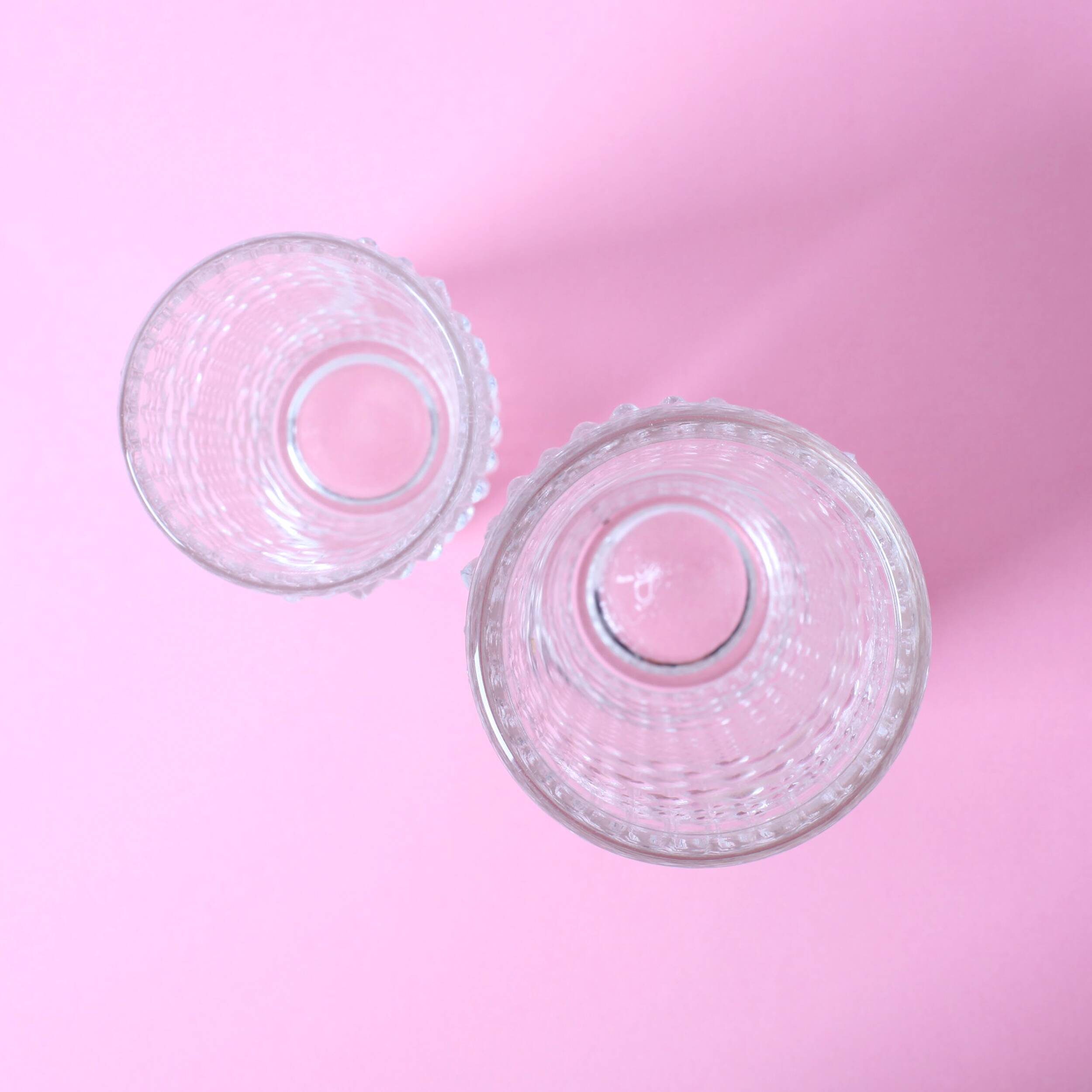 Set of 2 Vintage CandleWax Pressed Glass Vases / František Pečený / 1972