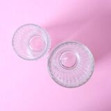 Set of 2 Vintage CandleWax Pressed Glass Vases / František Pečený / 1972