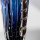 Vintage Murano glass vase by Barovier, royal blue with gold, 1960s.