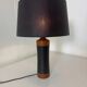 Lampe de table scandinave danoise du milieu du siècle en teck et cuir, années 1950