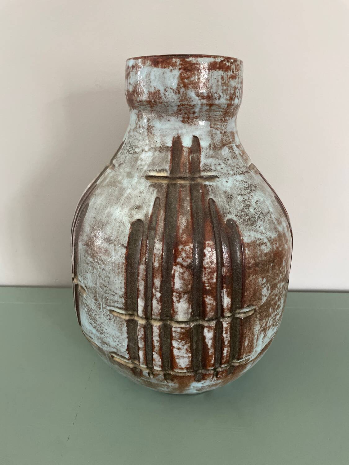 Vase imposant Kostanda Alexandre Vallauris 1960