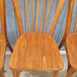 Série de 5 chaises bistrot Baumann signées anciennes