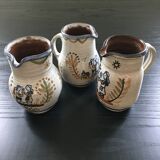 Lot 3 cider pitchers Breton décor
