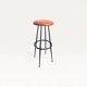Vintage high stool in tawny faux leather
