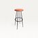 Vintage high stool in tawny faux leather