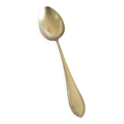 Cuillère à sauce en métal argenté allemand Gowe ALPACCA décor perle 26cm
