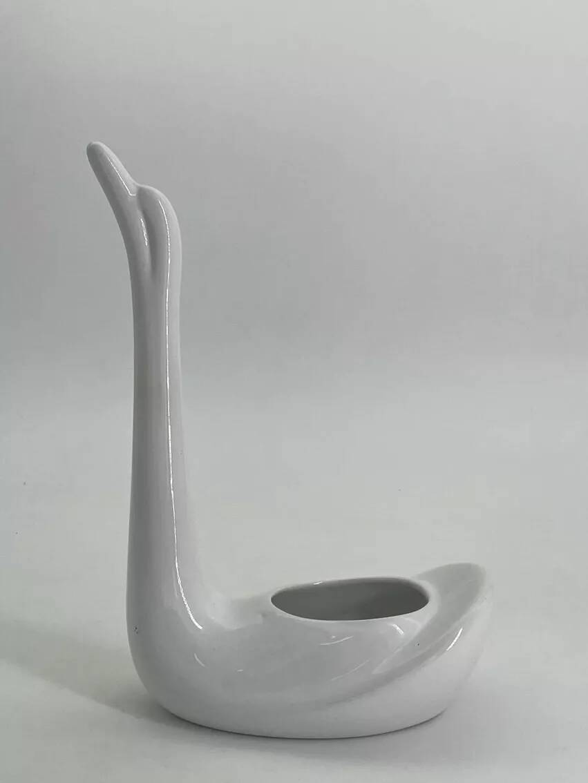 Cache pot en céramique en forme de cygne