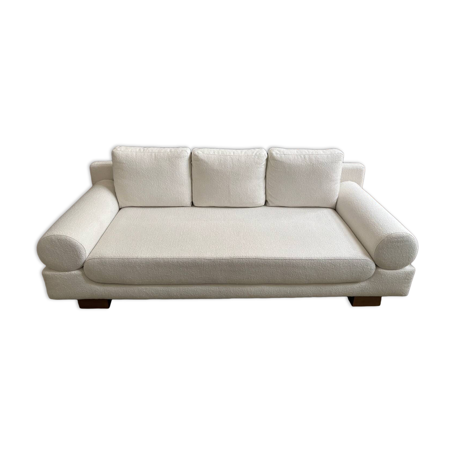 Canapé 3 places Omnight par NV Gallery en tissu bouclette blanche