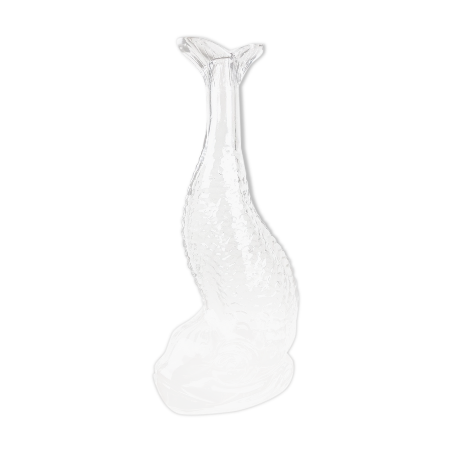Zoomorphic carafe moulded pressed glass fish
