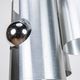 Brushed metal chandelier by Polam Bielsko, 1960s-1970s