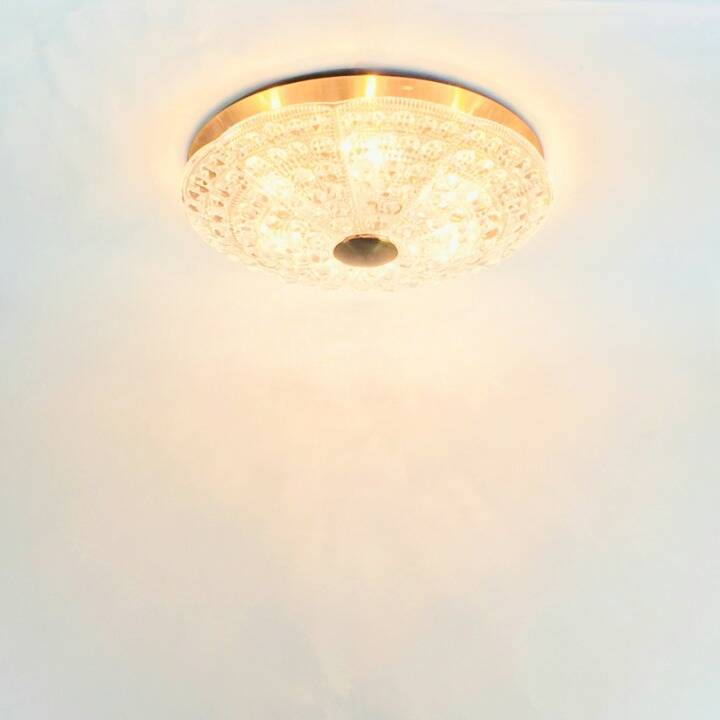 Lustre en verre et laiton scandinave par C Fagerlund pour Orrefors, années 1960.