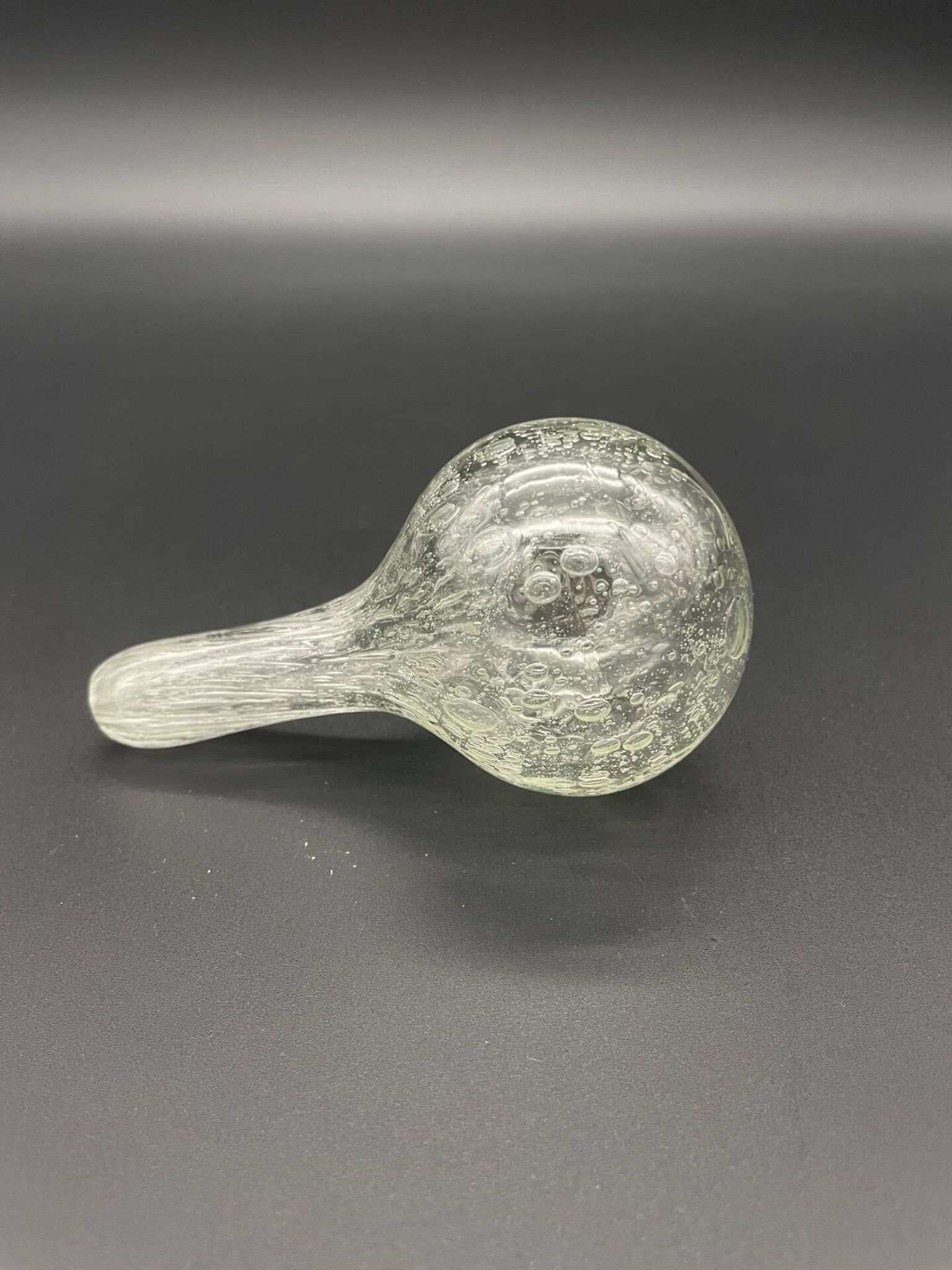 Vintage carafe from Verrerie de Biot in bubble glass with a round stopper.