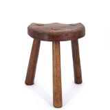 Wooden tripod stool, mountain folk art, 1950s