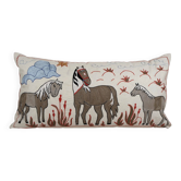 Vintage embroidered cushion cover 46x86 cm