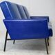 Sofa imitation leather blue and steel, 3 seats, France, circa 1960