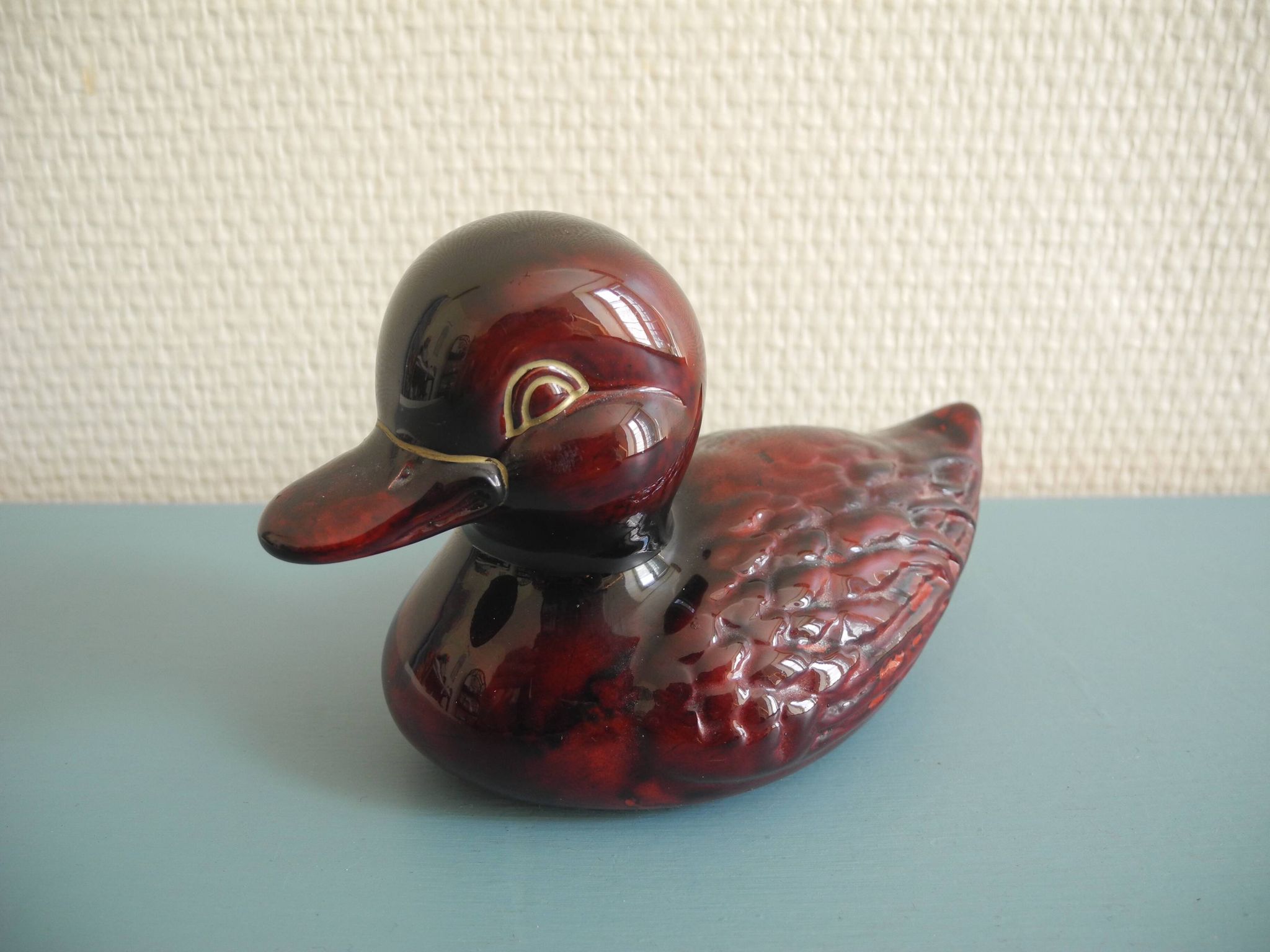 Statuette canard Kanadou sculpture vintage ceramic duck design 80s