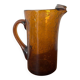 Amber bubble glass carafe signed Biot – mouth-blown – vintage fr