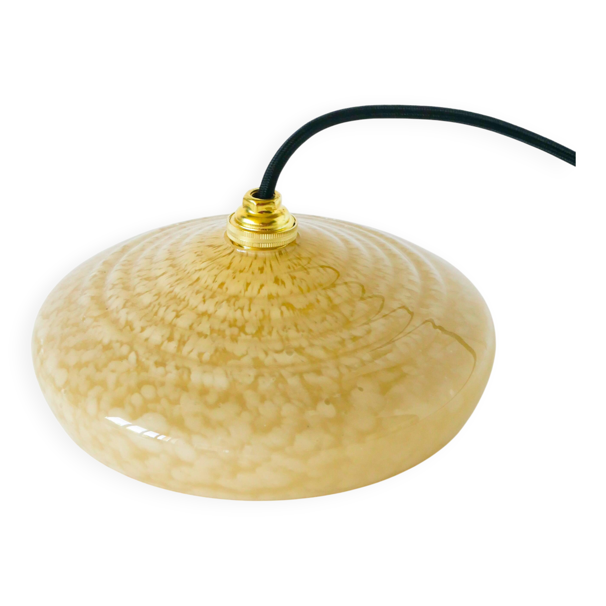 Clichy glass suspension, Dark Yellow, 1930 - 20 x 6.5 cm