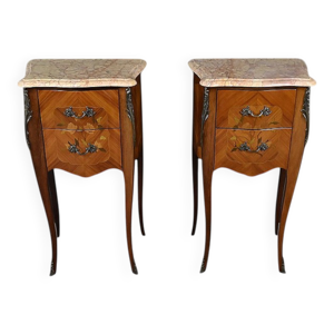 Paire de chevets en marqueterie