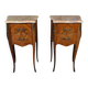 Pair of bedside tables in rosewood marquetry, Louis XV style – 2nd half of the 20th century