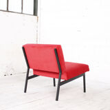 Chaise longue avec rembourrage rouge