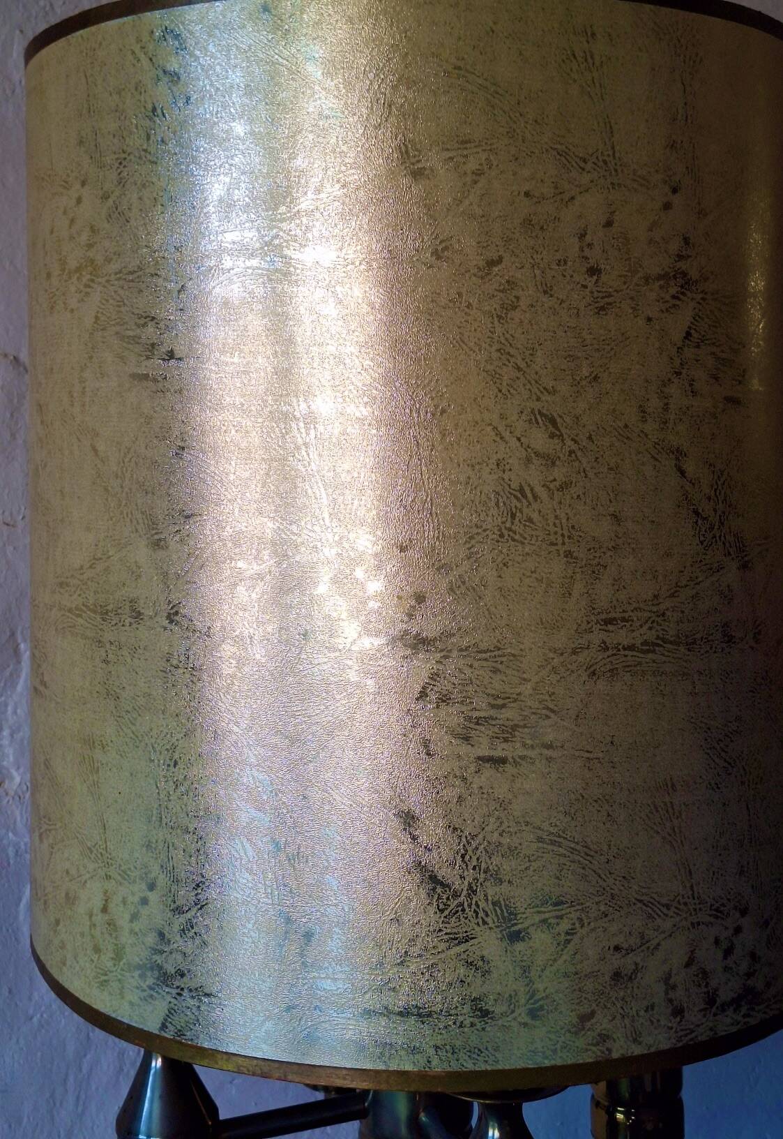 Brutalist mid-century brass floor lamp with 4 lights, 1960s